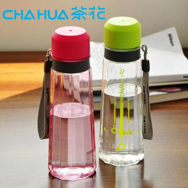 茶花菱形运动水杯防漏大容量塑料水壶旅行创意简约学生防摔时尚
