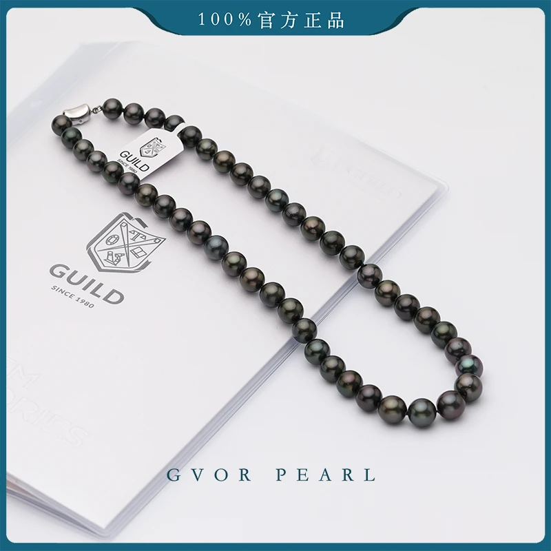 【星辰/7.5-11mm典藏系列】吉尔德正圆海水大溪地珍珠项链 E292