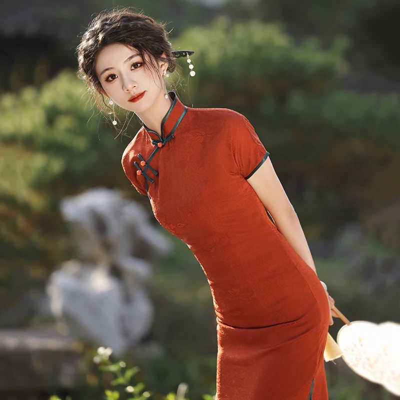 轻款复古优雅民国风短袖旗袍2025年春夏新款日常可穿旗袍新中式