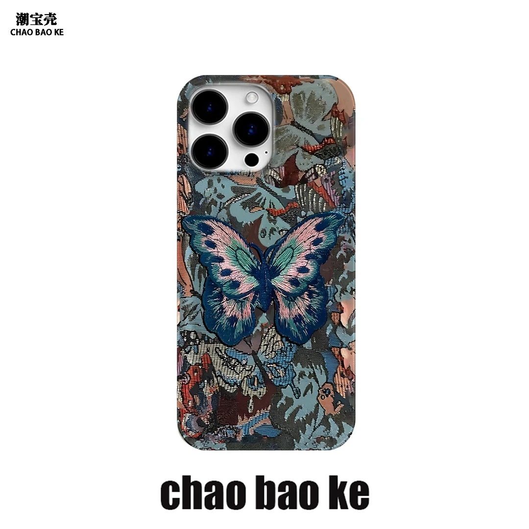油画大蝴蝶适用于苹果16promax手机壳iphone15/14p小众13/12p个性