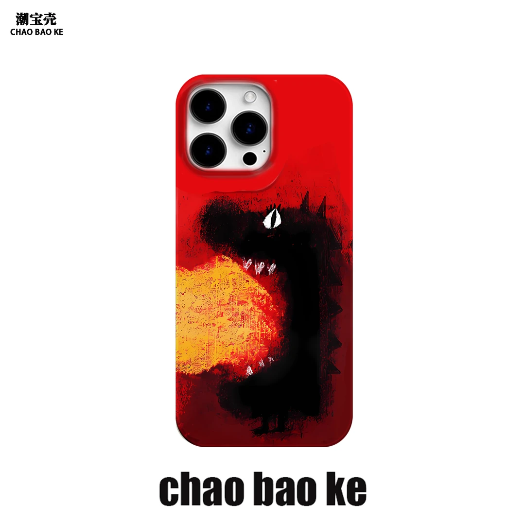 油画恐龙适用于苹果16promax手机壳iphone15pro小众14/13/12p个性