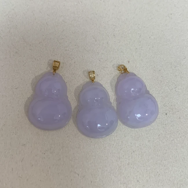 天然缅甸a货翡翠18k金常规镶嵌紫色葫芦（多样性发其一）