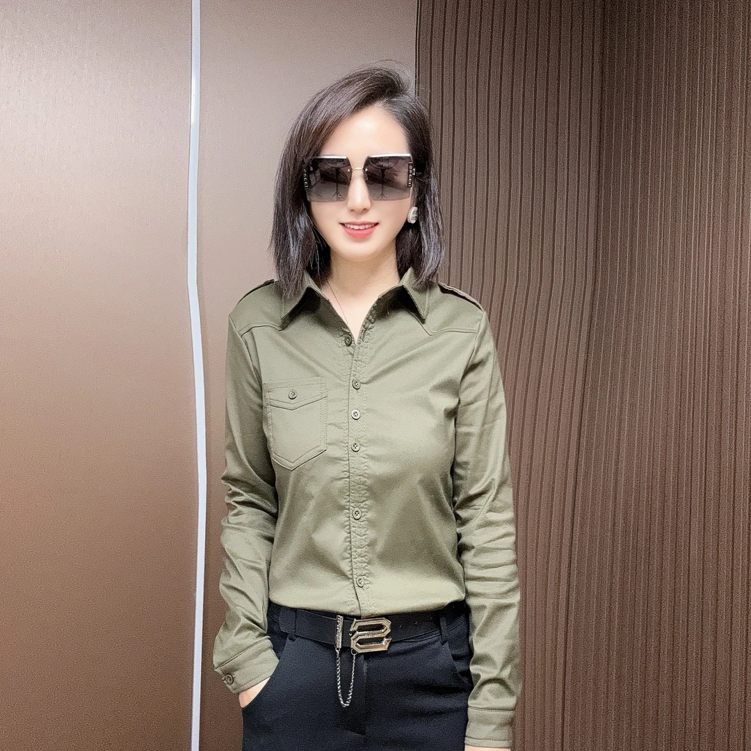 《加绒》新款显瘦洋气百搭衬衣X6859
