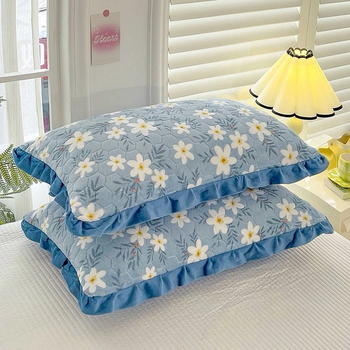 101牛奶绒枕套一对装 小清新秋冬款简约风 直播间过款拍对应编号