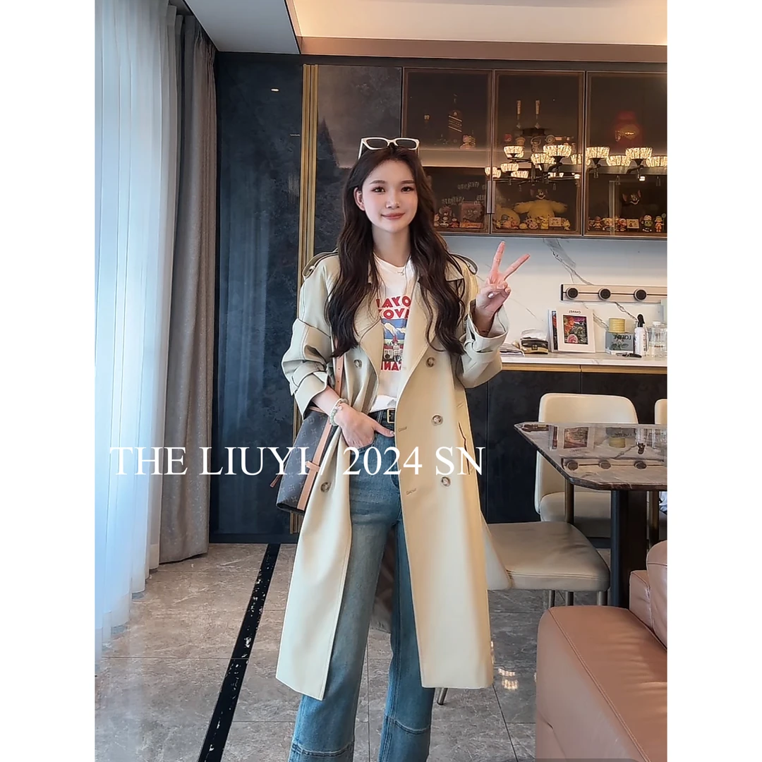 【LIUYI】苏黎世~春季时尚百搭中长款风衣43226