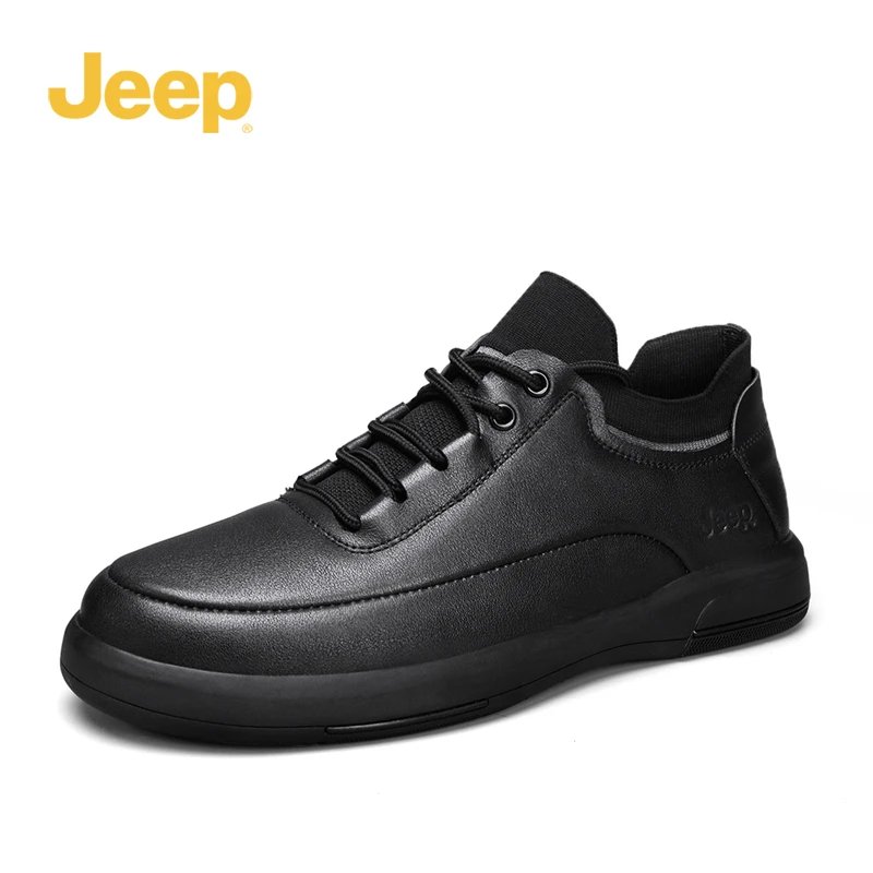 Jeep吉普男鞋官方正品真皮皮鞋正装商务户外软底百搭男士休闲鞋