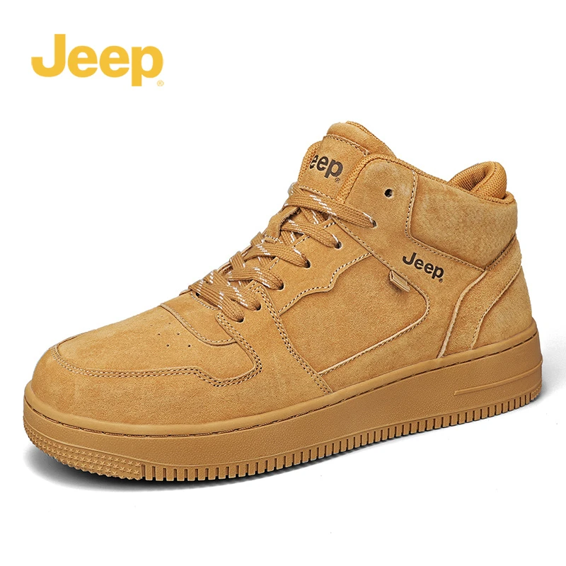 Jeep吉普男鞋官方正品秋季休闲鞋户外平底耐磨增高百搭中帮板鞋