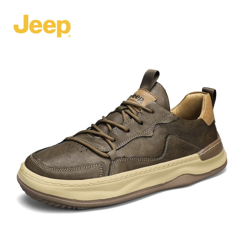 Jeep吉普男鞋官方正品百搭板鞋秋季户外耐磨软底低帮男士休闲潮鞋