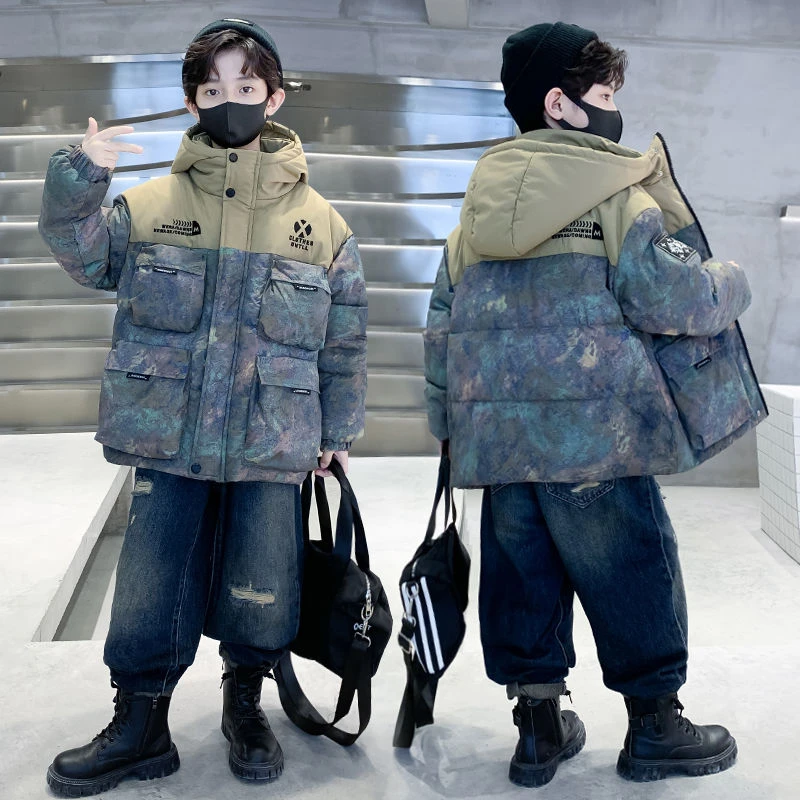 波司澄男童羽绒服冬季2023新款童装中大童男孩冬装儿童加厚面包服