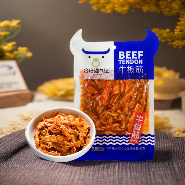 合记漂牛记牛板筋即食休闲香辣味口味独立独立优选食用朝族
