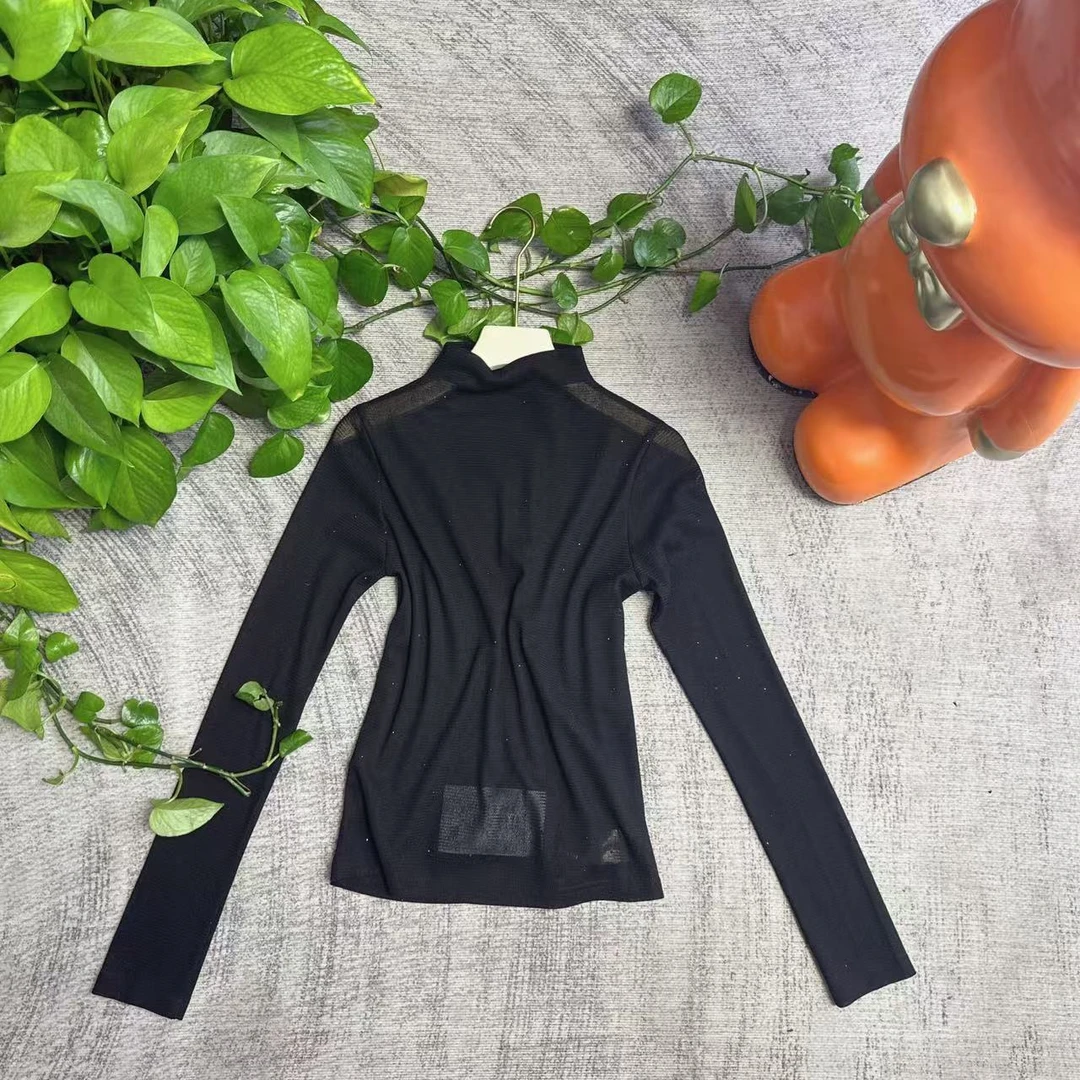 2024V v工作室新款 秋冬新款云朵亮片打底衬衫长袖时尚百搭—6076