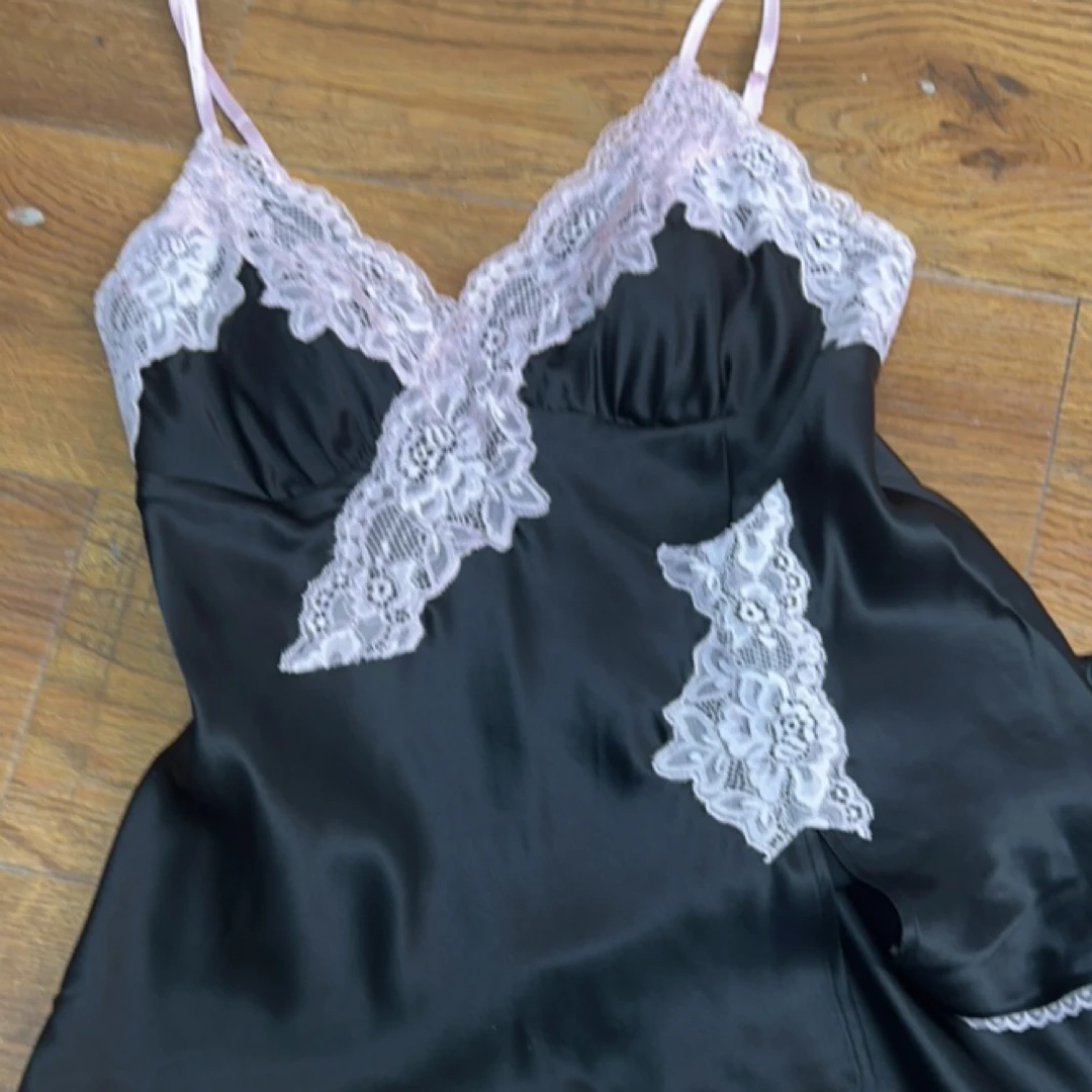 桑蚕丝吊带短裤套装猫耳朵杯睡衣套装DDDK2403