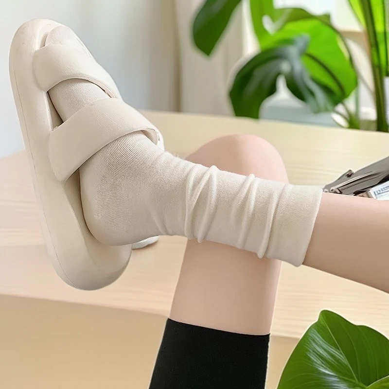 小众款堆堆袜吸汗运动防臭网红女士中筒袜