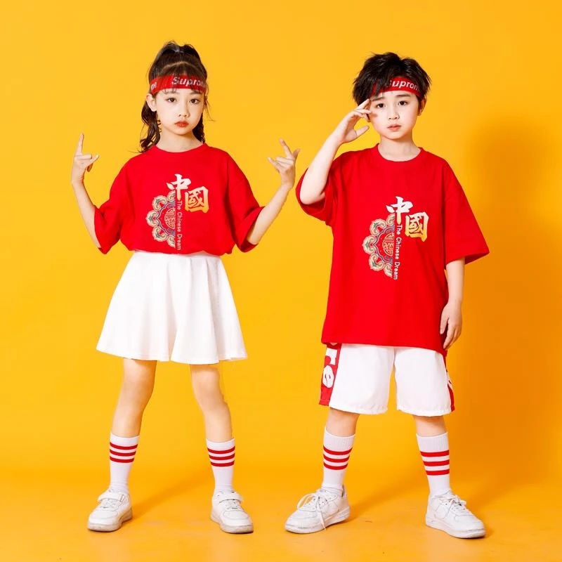 梦梳年六一儿童啦啦队演出服中国潮风春季幼儿园中小学生拉拉操表