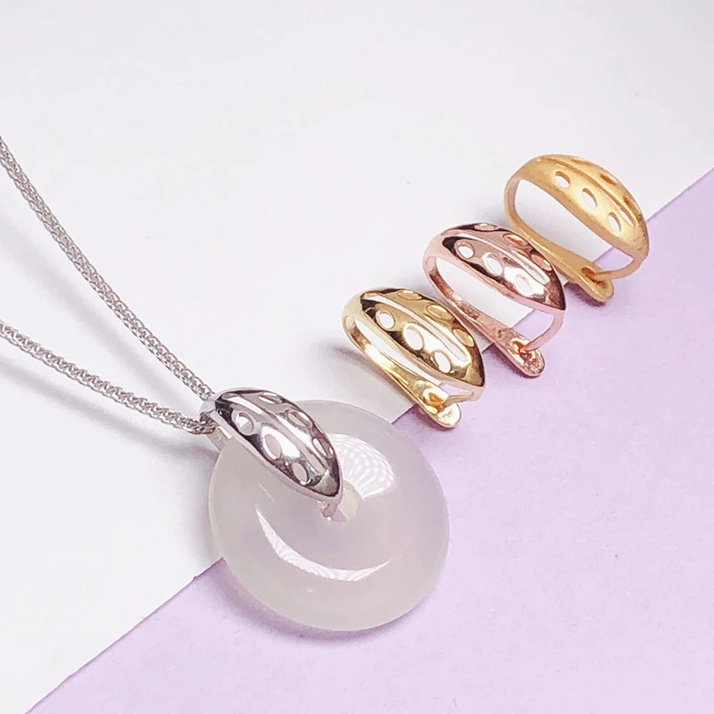 925银银制品 S925纯银吊坠夹扣手工银饰镶嵌国风梳子银饰品老凤祥