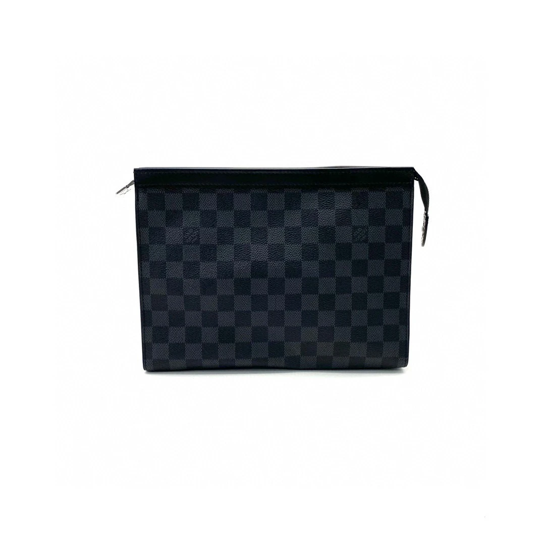 95新 LouisVuitton/路易威登 黑棋盘格洗漱手拿包 尺寸27/20时尚
