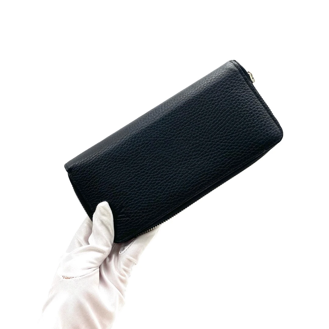 95新 LouisVuitton/路易威登 98新 黑色全皮拉链钱包 尺寸20/10