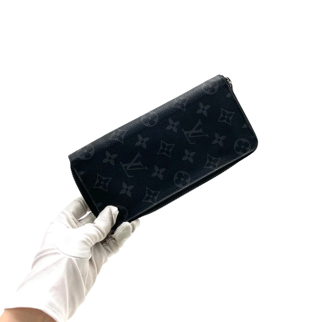 95新 LouisVuitton/路易威登 98新 黑老花 拉链 钱包 尺寸 20/10
