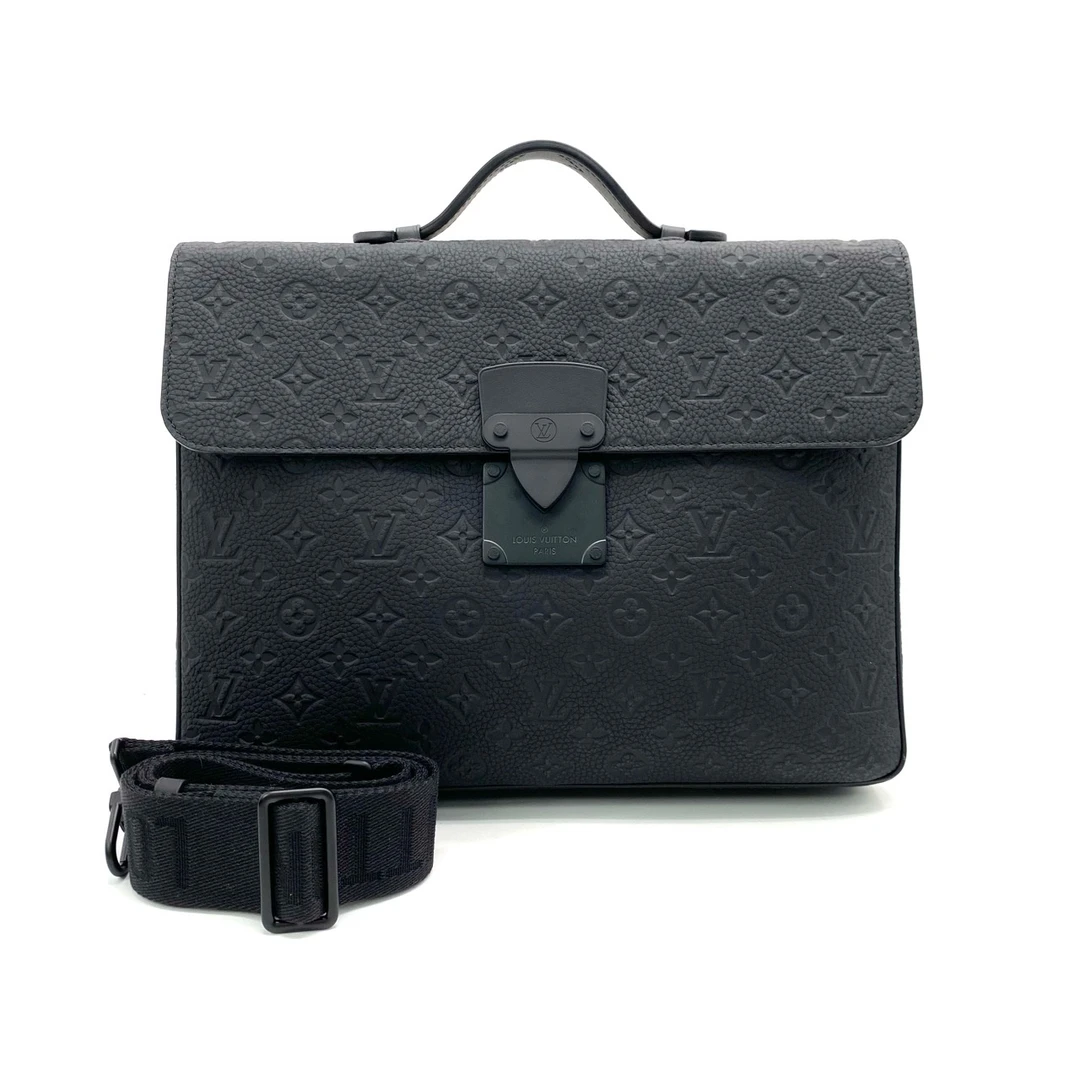 全新未使用 LouisVuitton/路易威登 黑压花slock公文包 尺寸39/30
