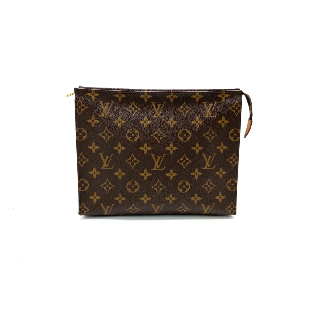 95新 LouisVuitton/路易威登 98新 老花洗漱手拿包 尺寸26/20经典