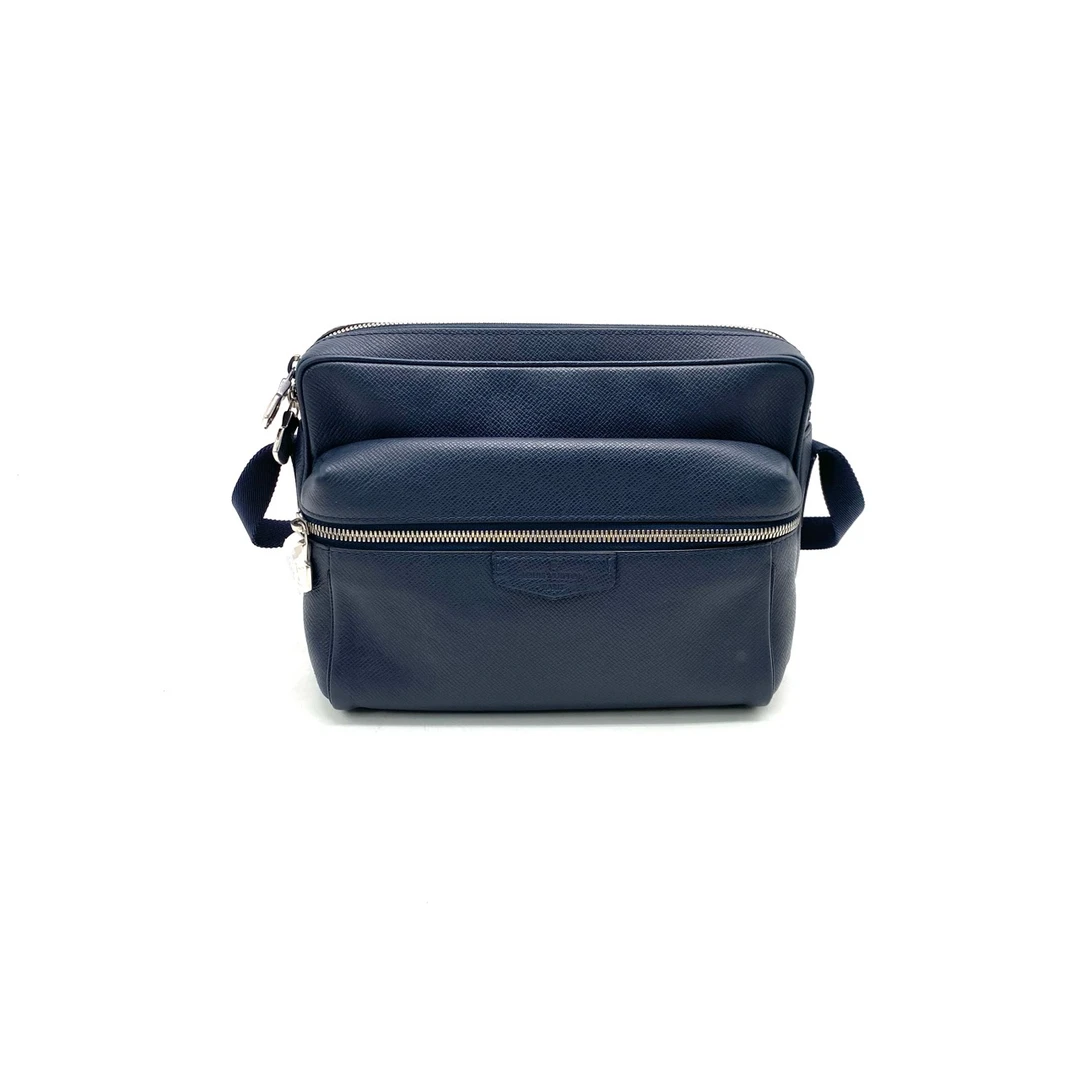 95新 LouisVuitton/路易威登 藏青色全皮outdoor邮差包 尺寸26/20