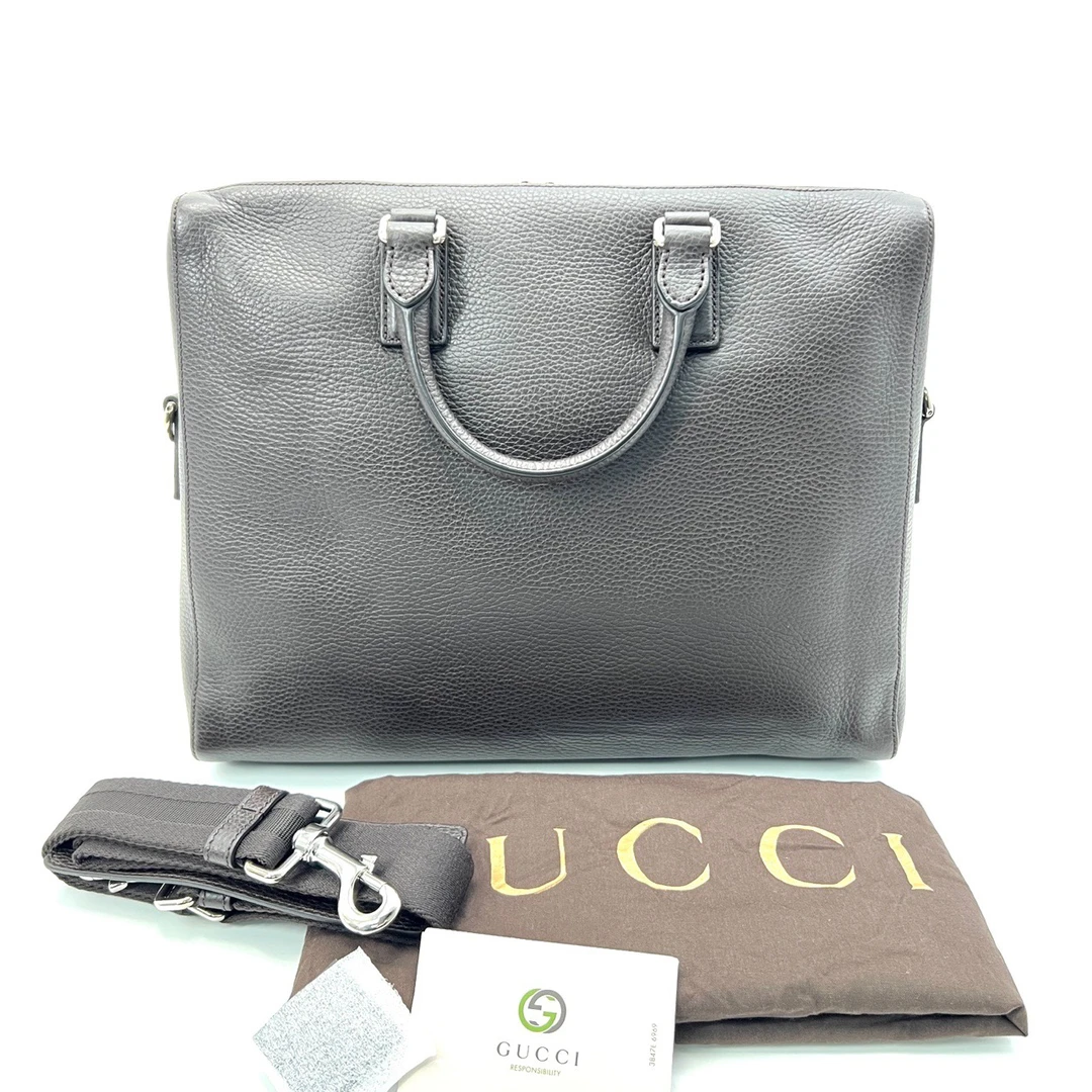 全新未使用 GUCCI/古驰 棕色全皮手提公文包 尺寸36/28 时尚经典
