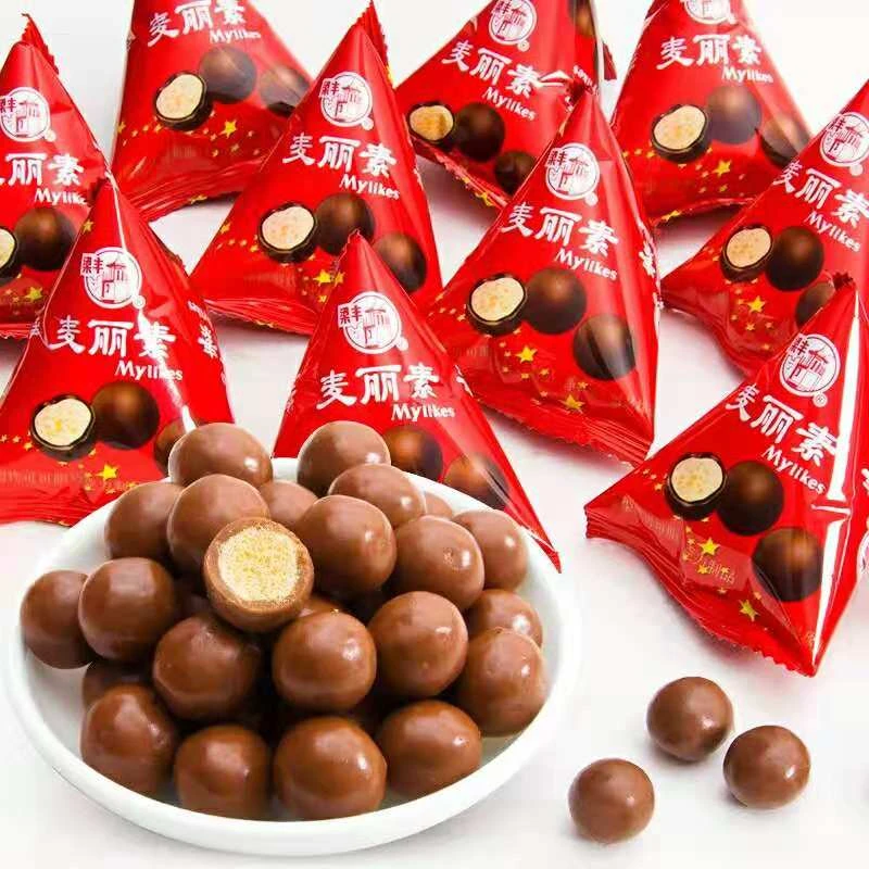 梁丰麦丽素巧克力豆夹心糖果喜糖小包装儿童怀旧零食小吃代可可脂
