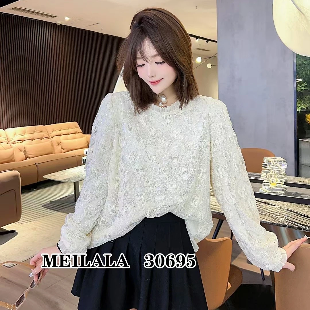 大窦窦胖妹妹大码亮片衬衫女轻奢宫廷风法式高级衬衣厅里厅气上衣