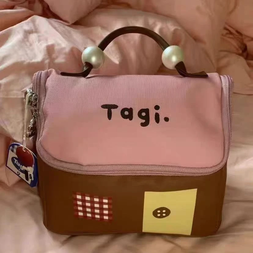 可爱房子护肤品收纳袋女大容量化妆包便携手提旅行洗漱整理收纳包