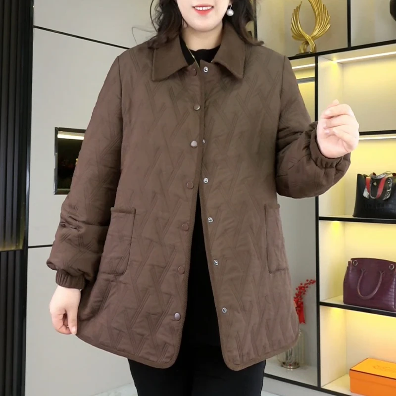 苏兰诺大码女装时尚百搭休闲宽松加厚保暖韩版冬季棉服外套ZB6377