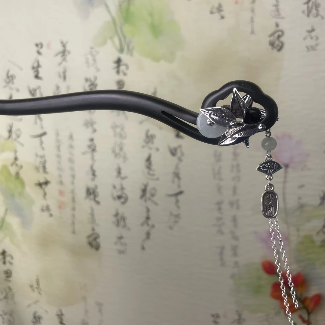 J283气质叶子流苏发簪