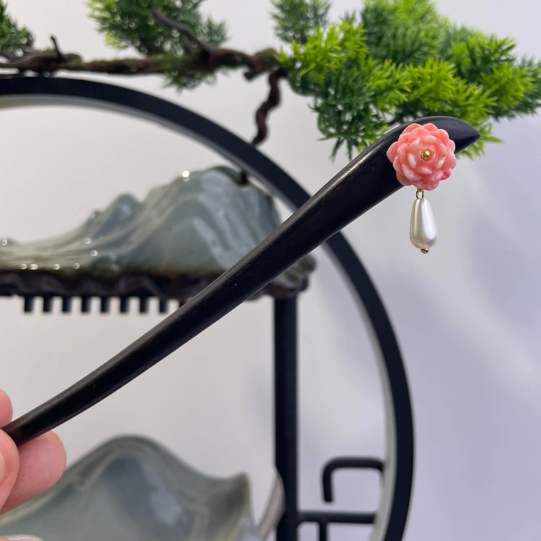 紫光檀木簪子发簪盘发簪发簪子百搭X136