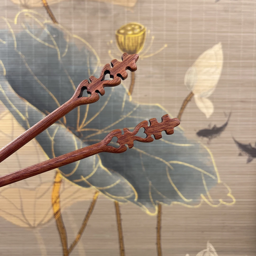 气质简约红喜素发簪