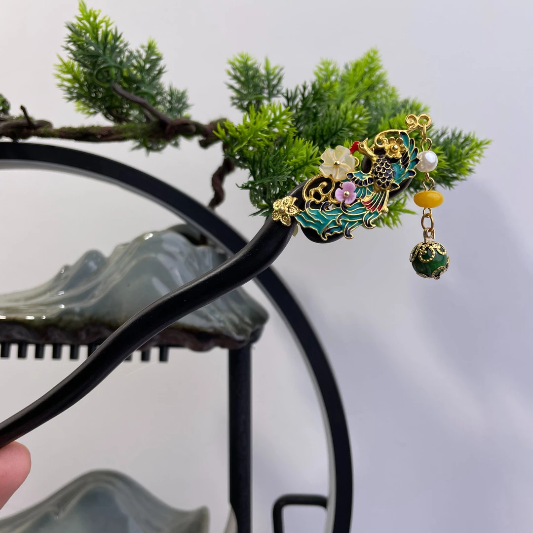 紫光檀木簪子发簪盘发簪发簪子百搭X157