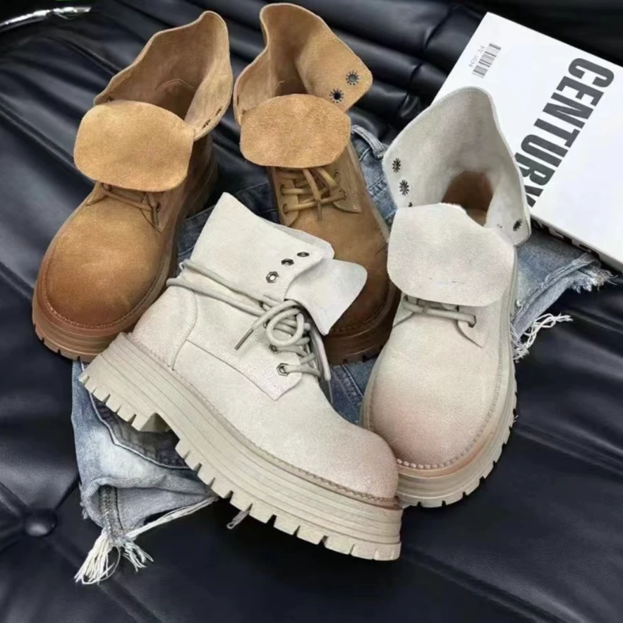 【好物分享】厚底马丁靴女款2024秋冬新款复古工装机车大黄靴T