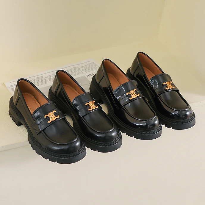 【千寻好物】复古英伦风厚底乐福鞋女2024新款时尚粗跟百搭小皮鞋