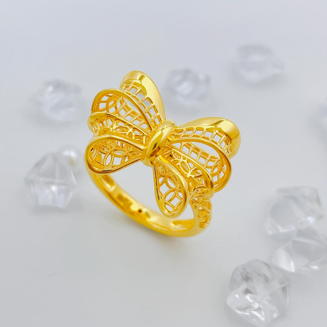 【飘飘严选】足金999 镂空蝴蝶结戒指 2.46 12#