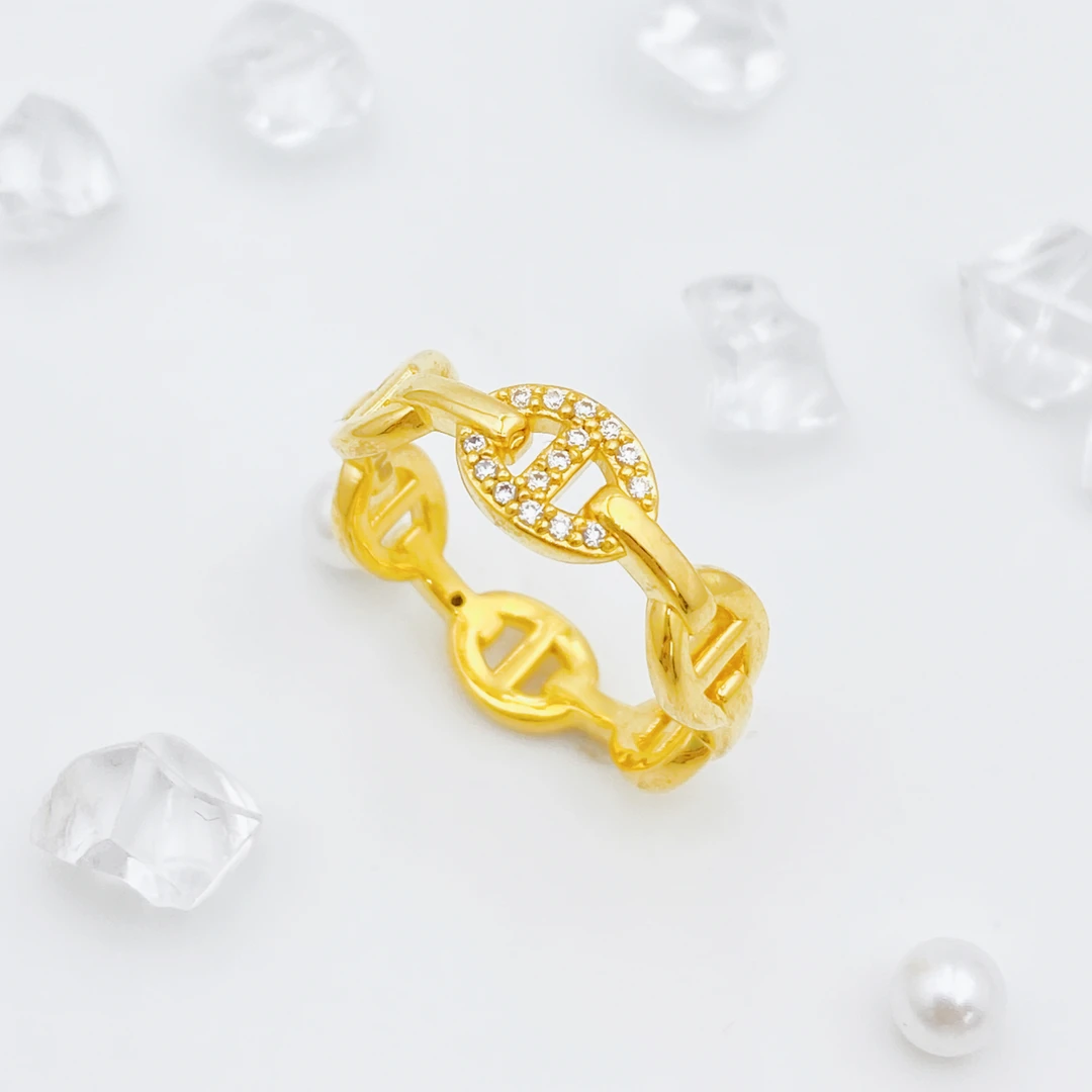 足金999 莫桑猪鼻子戒指1.63 19圈口