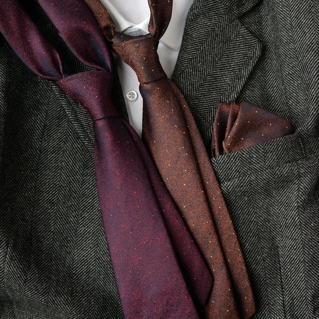 意式提花银点领带男士休闲商务高档正装结婚西装衬衫英伦配饰盒装