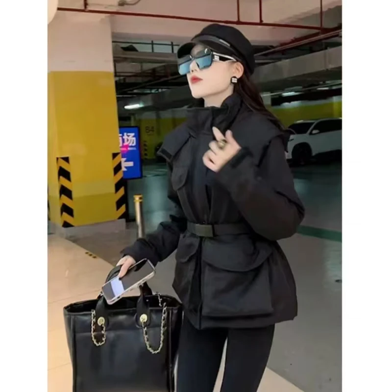 【幂幂同款】新款羽绒服气质显瘦短款收腰时尚红色修身外套