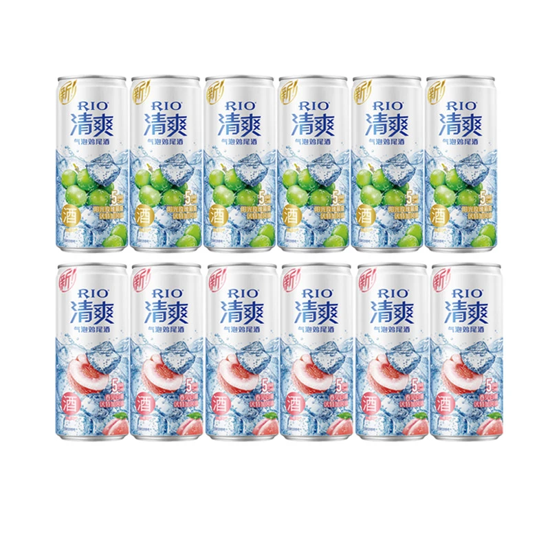 锐澳RIO清爽葡萄白桃味伏特加风味气泡鸡尾酒（预调酒）330ml×12罐