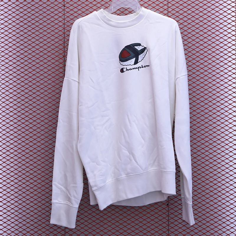 Champion冠军印花logo简约运动圆领卫衣 男女款YS132 Tofu