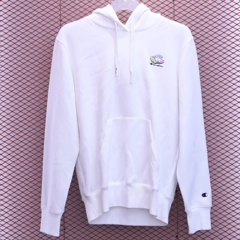 Champion冠军徽标字母印花连帽长袖卫衣女款ww007 wht