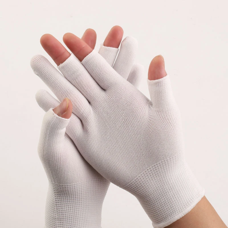 露二指三指手套采摘夏季触屏耐磨工作打包男女薄款劳保线手套短款
