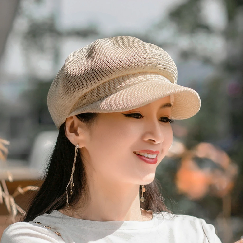 帽子女款夏季遮阳防晒鸭舌贝雷帽薄款凉帽女士八角帽中老年女帽