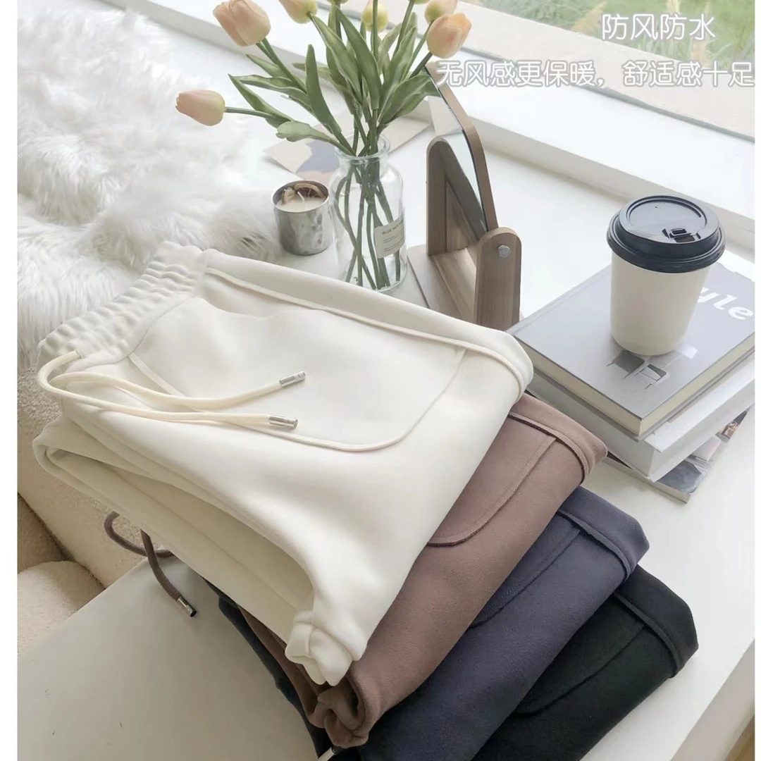 【尊享】纯色简约时尚舒适潮流韩版运动保暖防油防污显瘦百搭防风裤