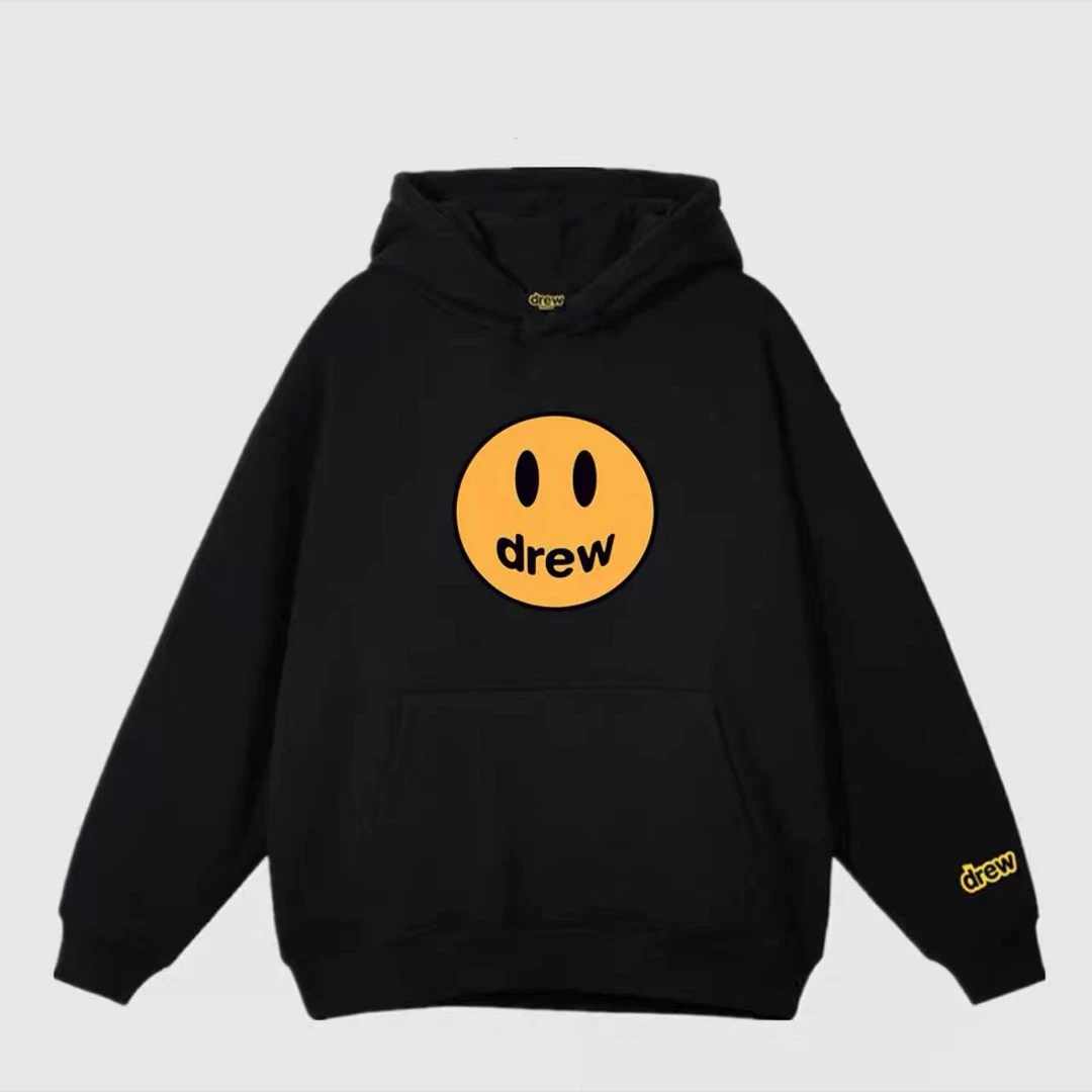 drew秋冬情侣重磅加绒连帽卫衣