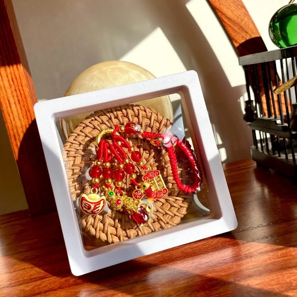 古法金国潮复古珐琅汽车钥匙编织挂件