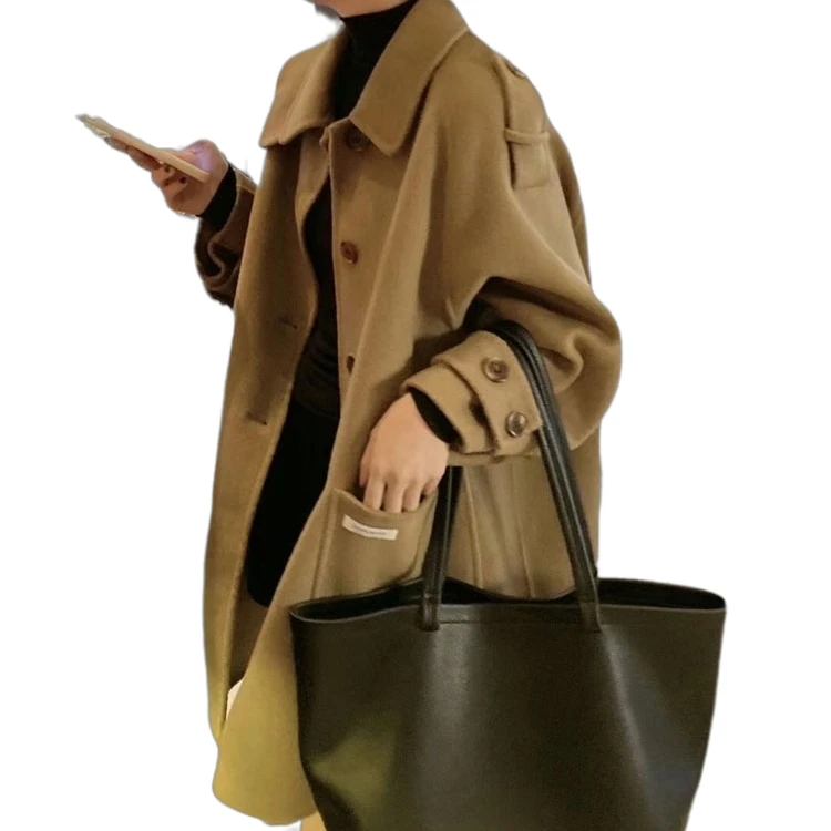 新品复古韩系宽松显瘦双面羊毛大衣898