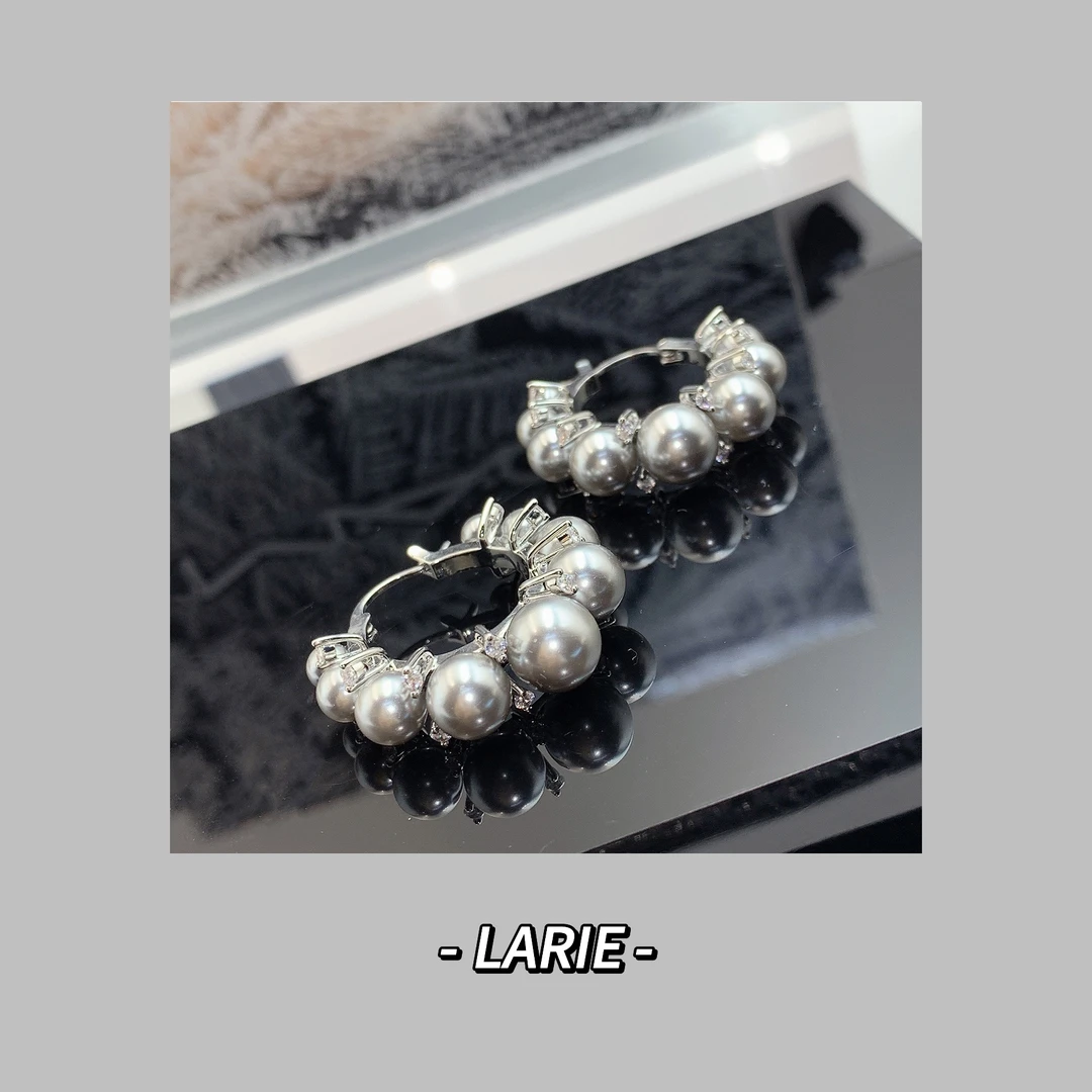 仿珍珠耳饰 简约圈圈耳环 ES0889